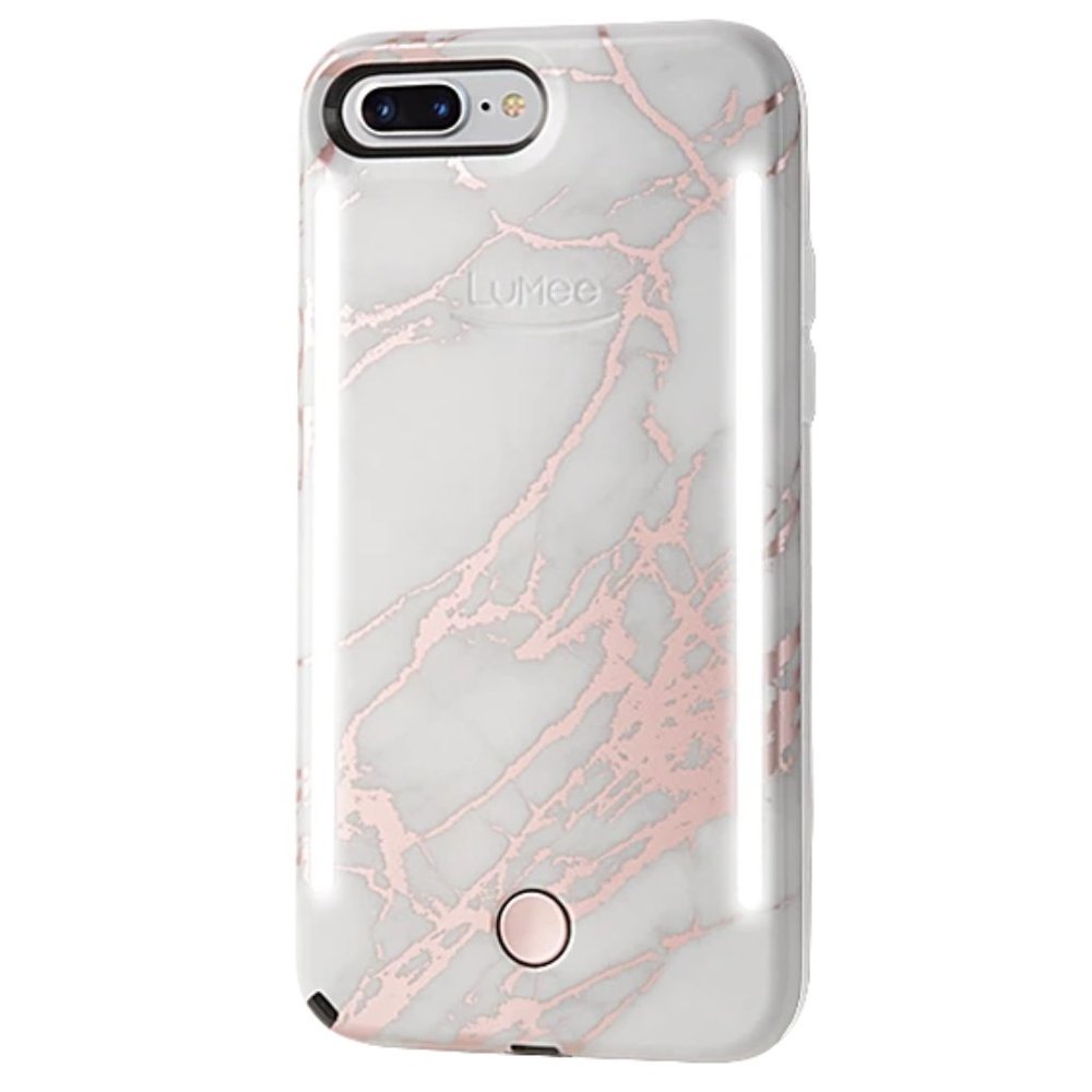 LuMee Duo Metallic Pink Marble Phone Case IPhone8+